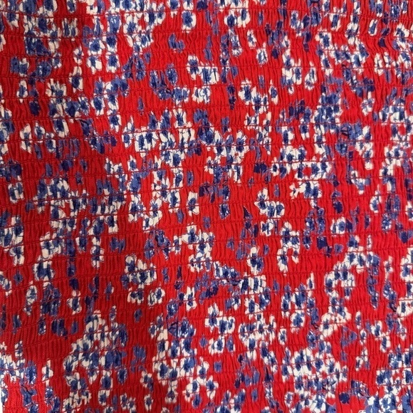NWT Japan Red & Blue Floral Casual Sleeveless Top Size Small - Picture 6 of 8